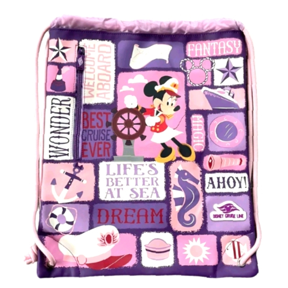Disney Cruise Line Capt Minnie Mouse  Cinch Drawstring Bag